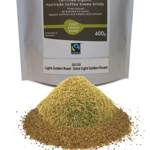pile of coffee enema grinds with light and extra light strengths